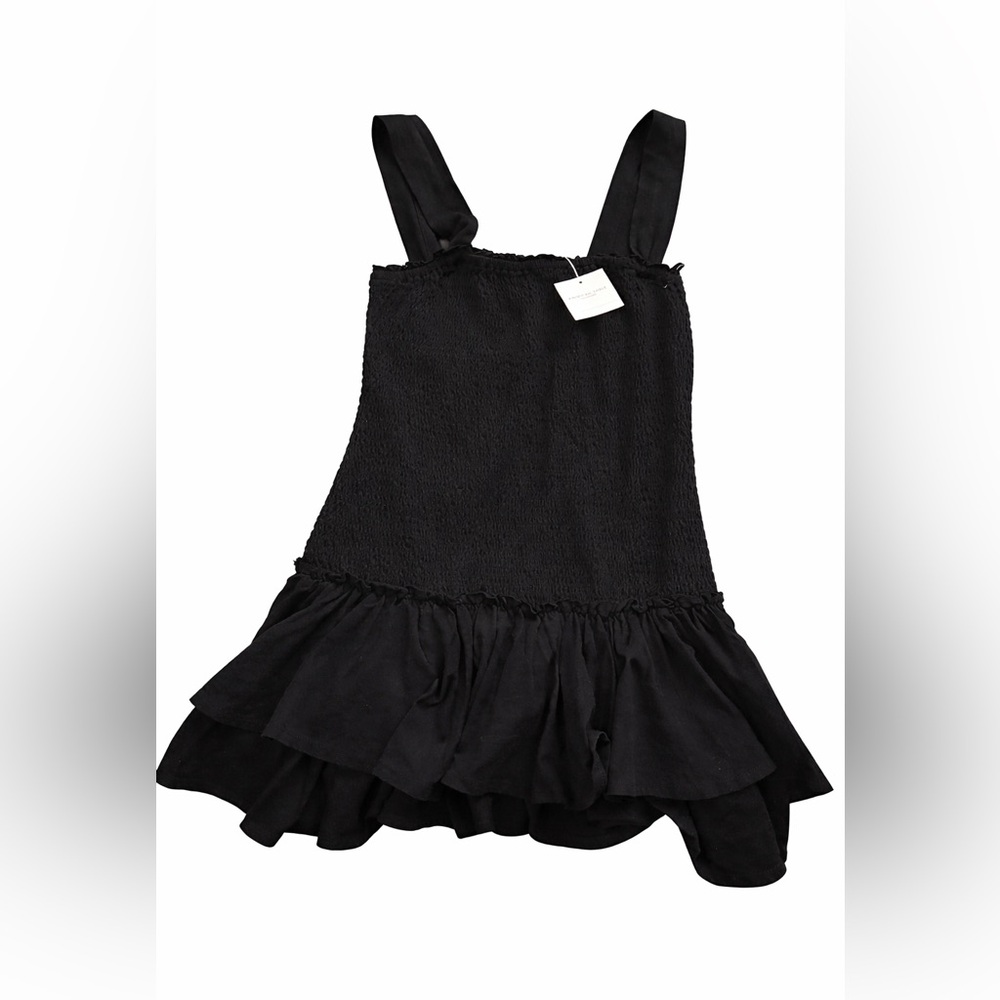 American Eagle smocked black sleeveless ruffle dress size M